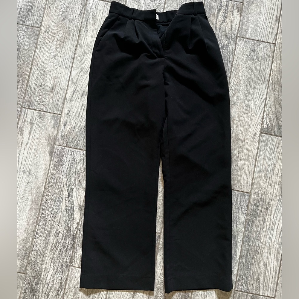 Abercrombie & Fitch Black Sloane Wide Leg Trousers, Size 6 Long Curve Love